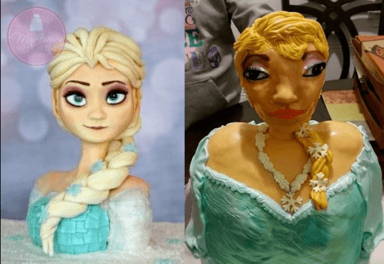 Dos pasteles de Frozen muy diferentes