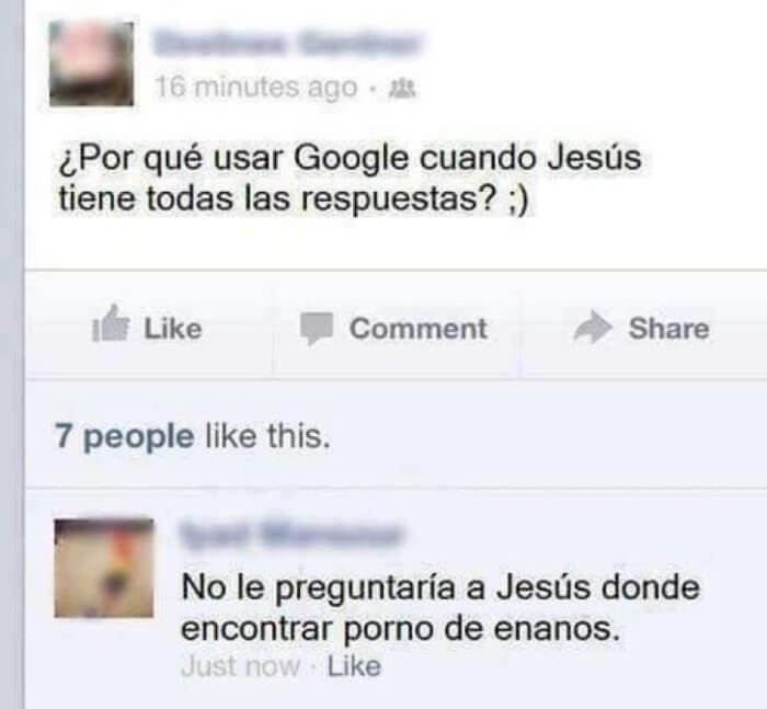 Porque usar Google cuando Jesus tiene todas las respuesta