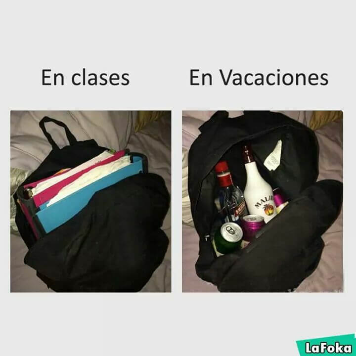 En clases vs vacaciones