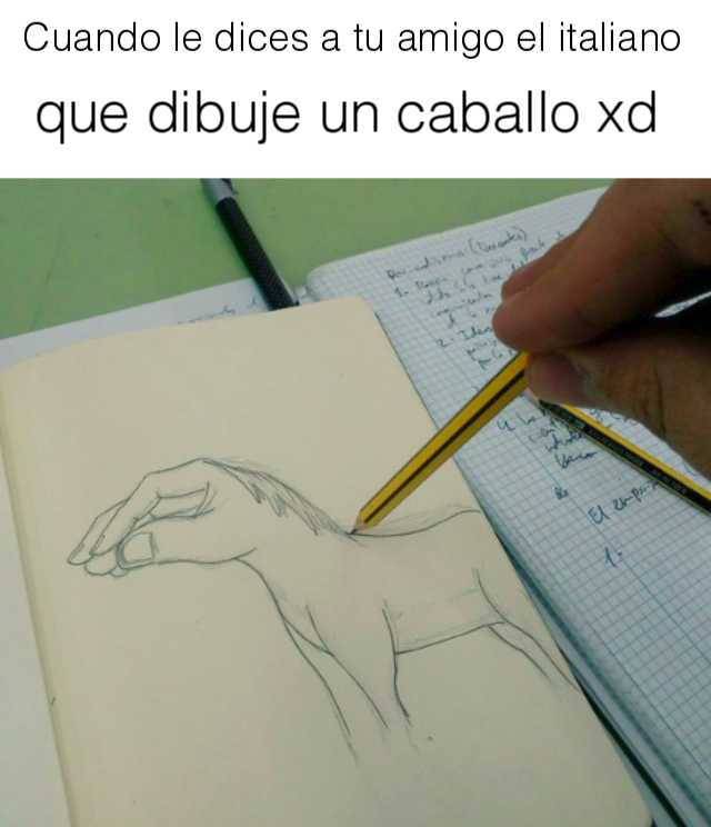 Cuando tu amigo Italiano dibuja un caballo
