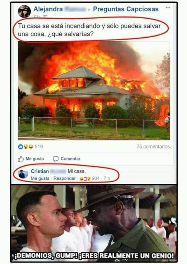 Si tu casa se esta incendiando que salvarias