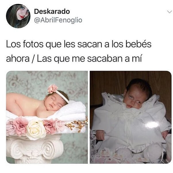 Las fotos de bebes de ahora vs las de antes