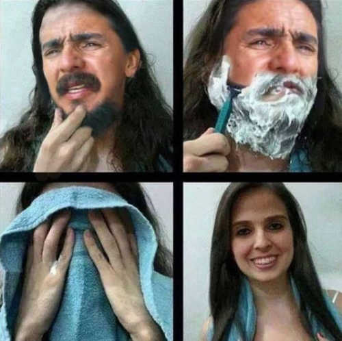 Hombres tras afeitarse