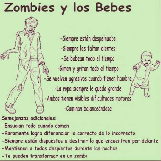 Similitudes entre los zombies y los bebe