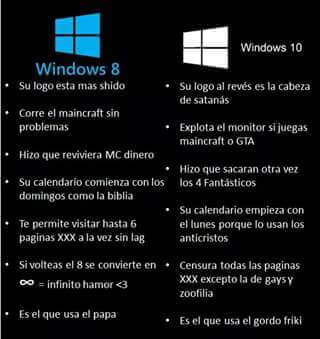 Porque Windows 8 es mejor que Windows 10