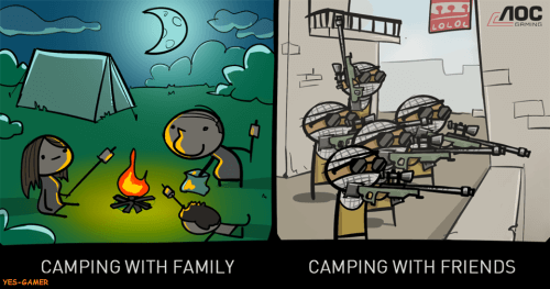 El acampar con amigos es muy diferente a