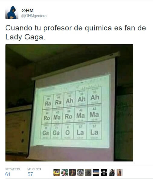 Mi profesor es fan de Lady Gaga y se nota