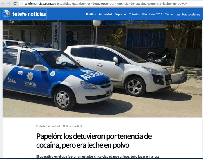 Mientras tanto la policia de Argentina