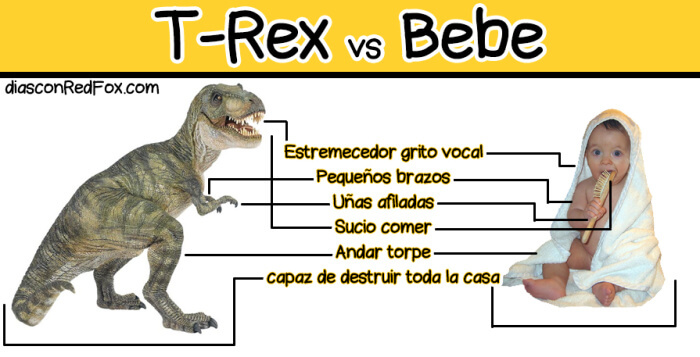 En que se parece un T Rex a un Bebe