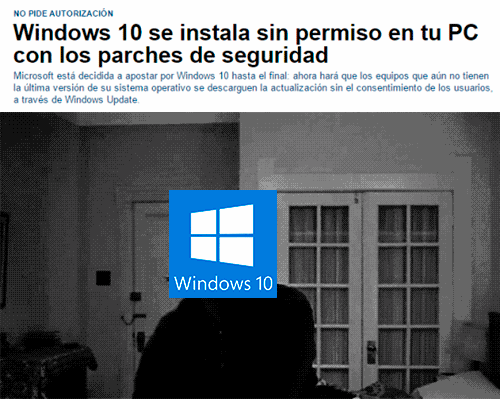 Windows 10 se instala sin tu permiso