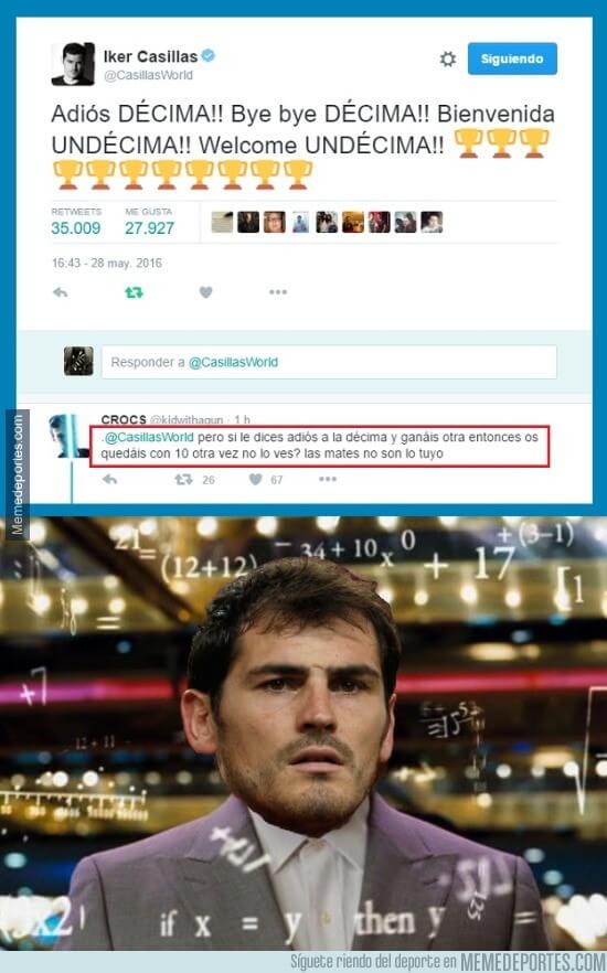 Las matematicas no son el fuerte de Casillas