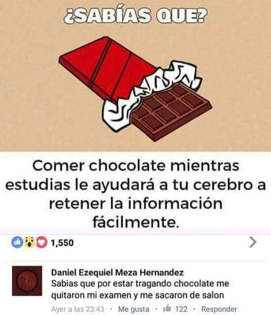 El comer chocolate ayuda