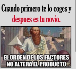 El orden de los factores no altera el producto