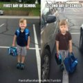 Primer dia de escuela vs el segundo dia