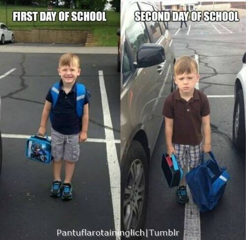 Primer dia de escuela vs el segundo dia