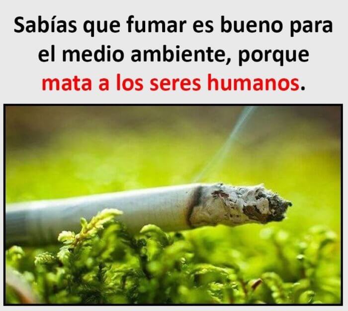 Fumar es bueno para el medio ambiente