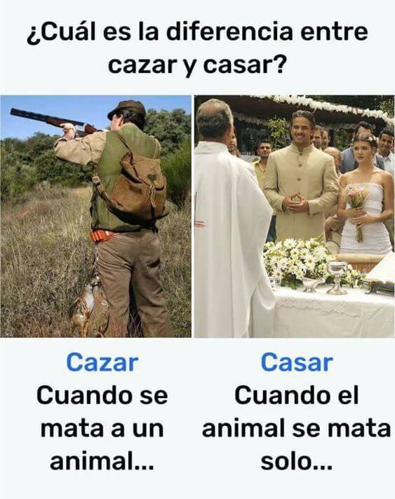 La diferencia entre cazar y casar
