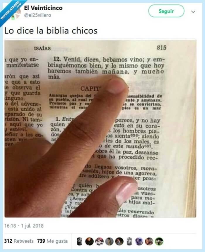 Si lo dice la biblia