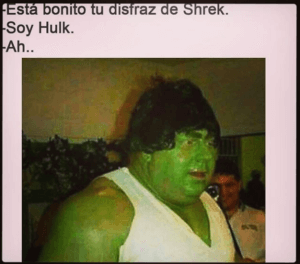 Que hermoso drisfraz de Shrek