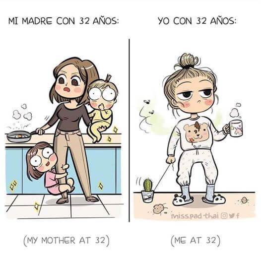 Mi madre con 32 años